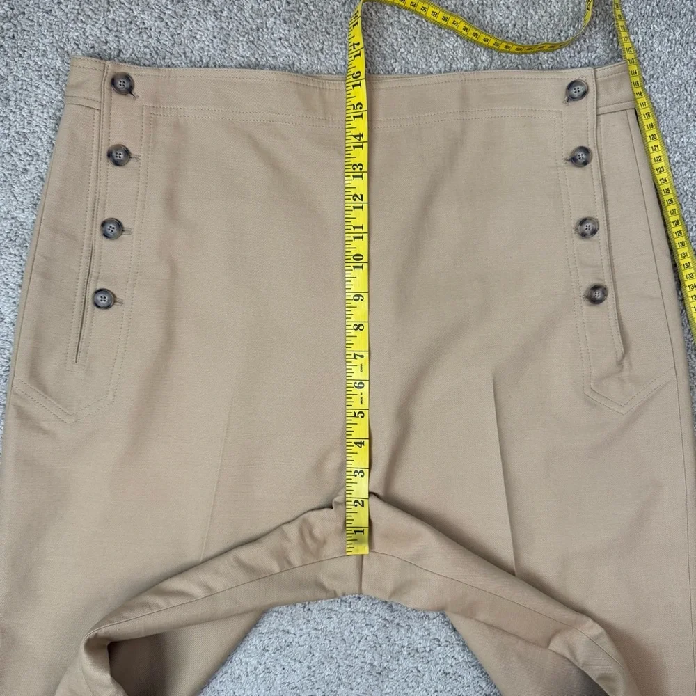 Polo Ralph Lauren Wide‎ Leg Crop Sailor Trouser Monument Tan 18 - Picture 8 of 9